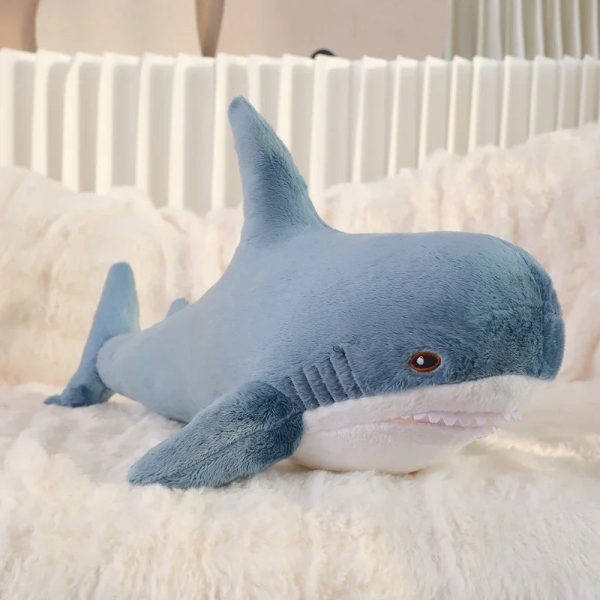 55cm Blue Shark Plush Toy - Soft Cartoon Marine Animal Hug Pillow 55cm Blue Shark Plush Toy - Soft Cartoon Marine Animal Hug Pillow