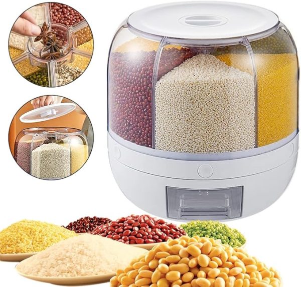 6-Grid Rotating Food Dispenser 6-Grid Rotating Food Dispenser