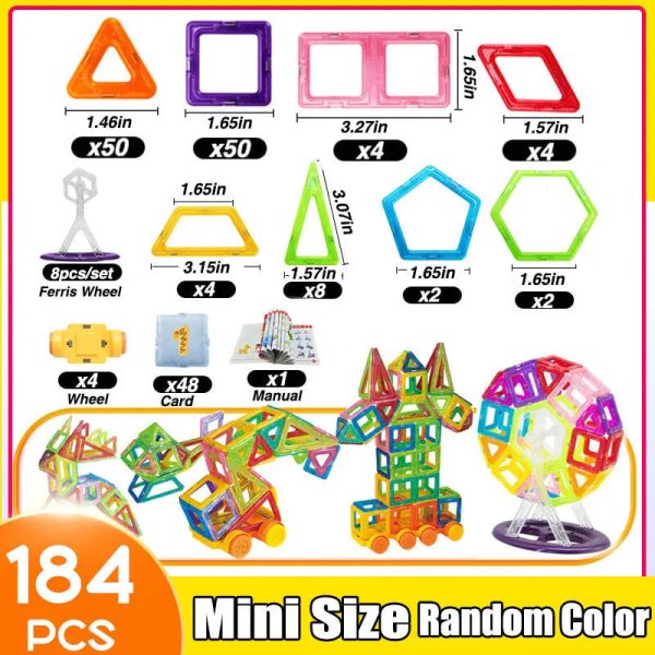64-184Pcs Kids Magnetic Building Blocks 64-184Pcs Kids Magnetic Building Blocks