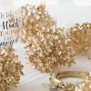 6pcs Gold Dried Hydrangea Flowers Luxury Artificial Decor for Home and Events