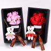 7-Head Rose Bouquet with Little Bear Gift Box Handmade Artificial Flowers for Valentine's Day and Special Occasions 7-Head Rose Bouquet with Little Bear Gift Box Handmade Artificial Flowers for Valentine's Day and Special Occasions