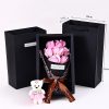 7-Head Rose Bouquet with Little Bear Gift Box Handmade Artificial Flowers for Valentine's Day and Special Occasions 7-Head Rose Bouquet with Little Bear Gift Box Handmade Artificial Flowers for Valentine's Day and Special Occasions