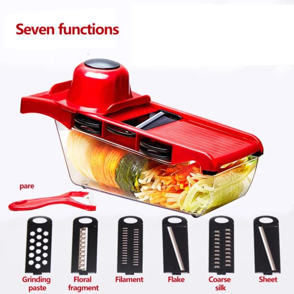 7 In 1 Eco-Friendly Steel Blade Vegetable Cutter