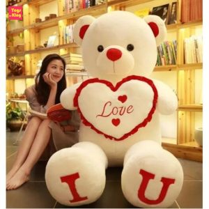 80/100cm I Love You Teddy Bear Plush – Large Soft Stuffed Toy for Kids, Girlfriend, or Valentine’s Day