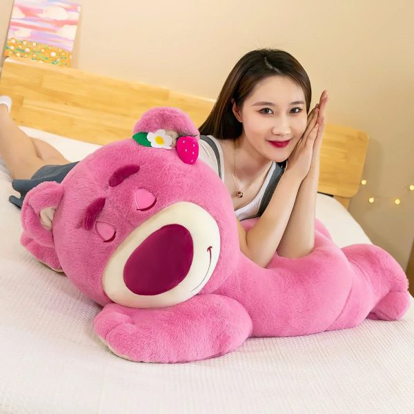 80cm Sleeping Strawberry Bear Plush Pillow 80cm Sleeping Strawberry Bear Plush Pillow