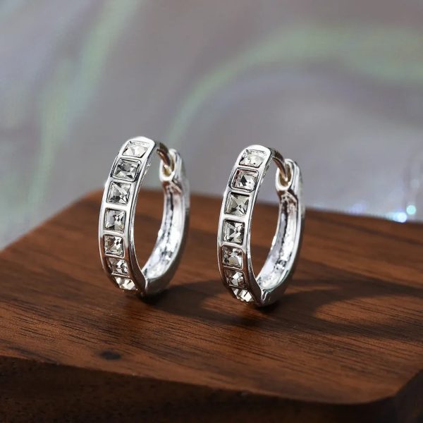 925 Sterling Silver Round Zircon Stud Earrings 925 Sterling Silver Round Zircon Stud Earrings