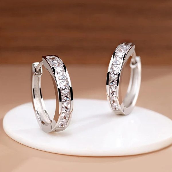 925 Sterling Silver Round Zircon Stud Earrings 925 Sterling Silver Round Zircon Stud Earrings