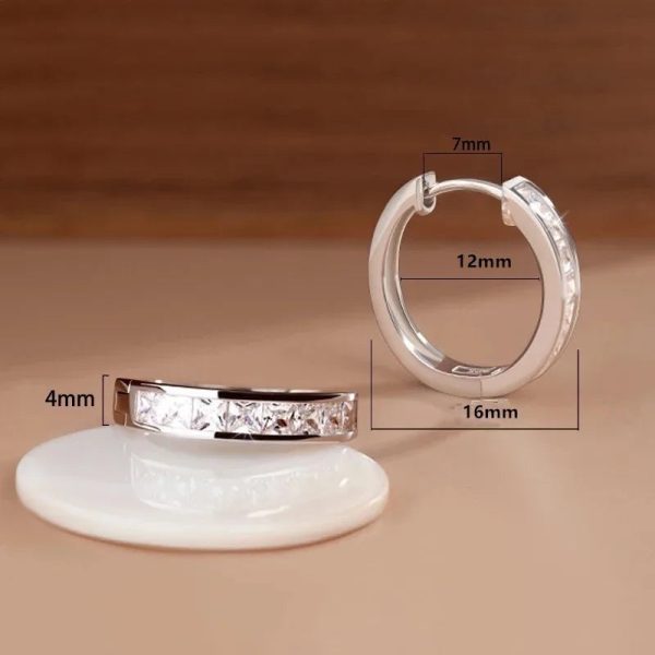 925 Sterling Silver Round Zircon Stud Earrings 925 Sterling Silver Round Zircon Stud Earrings