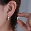 925 Sterling Silver Round Zircon Stud Earrings 925 Sterling Silver Round Zircon Stud Earrings