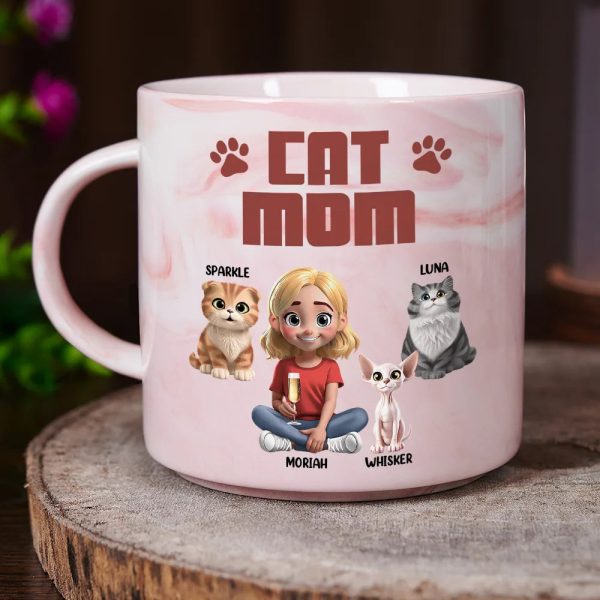 A Bond That Can't Be Broken Cat Mom Cat Dad - Personalized Marble Mug A Bond That Can't Be Broken Cat Mom Cat Dad - Personalized Marble Mug