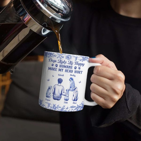 A Bond That Can't Be Broken Dog Toile - Personalized White Edge-to-Edge Mug