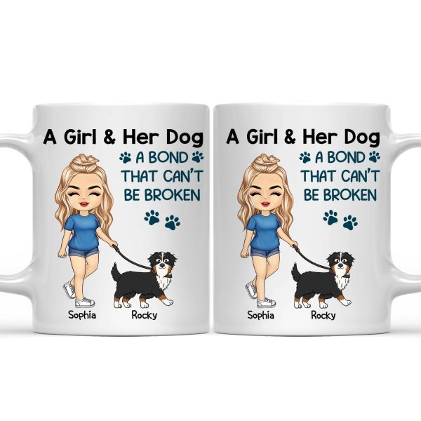 A Bond That Can't Be Broken Walking Dog - Gift For Dog Lovers, Dog Mom, Dog Dad - Personalized Mug A Bond That Can't Be Broken Walking Dog - Gift For Dog Lovers, Dog Mom, Dog Dad - Personalized Mug