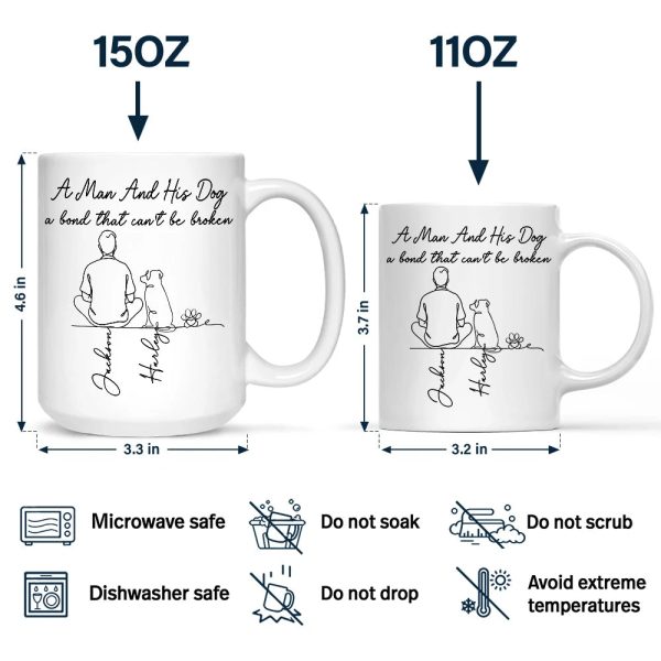 A Bond That Can't Be Broken Woman Man Line Art - Personalized Mug
