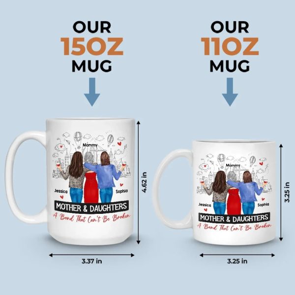 A Bond Unbreakable, A Love Unshakable - Family Personalized Custom Mug - Gift For Mom, Daughter A Bond Unbreakable, A Love Unshakable - Family Personalized Custom Mug - Gift For Mom, Daughter