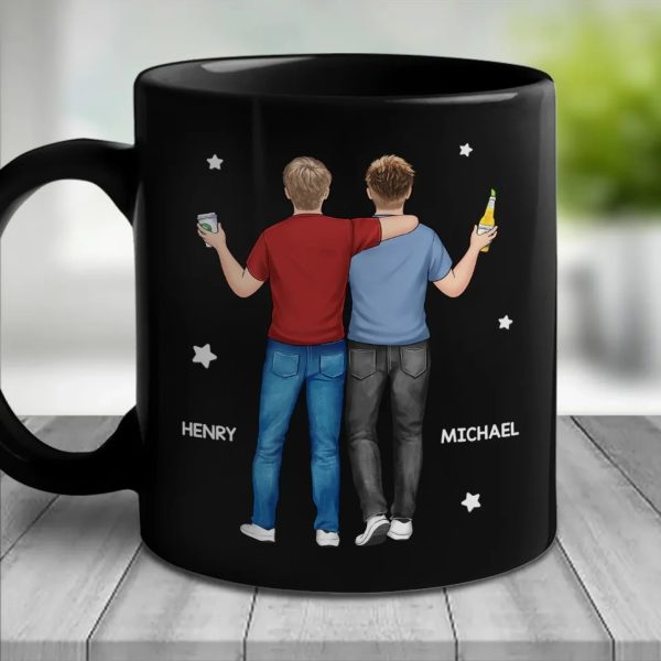 A Brother Is God's Way Of Giving Us A Lifelong Friend - Family Personalized Custom Black Mug - Gift For Family Members A Brother Is God's Way Of Giving Us A Lifelong Friend - Family Personalized Custom Black Mug - Gift For Family Members