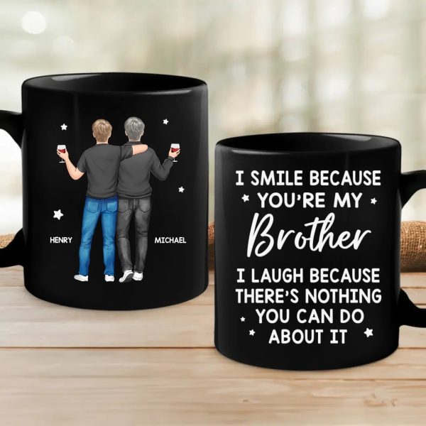A Brother's Bond Is Unbreakable And Forever - Family Personalized Custom Black Mug - Gift For Family Members A Brother's Bond Is Unbreakable And Forever - Family Personalized Custom Black Mug - Gift For Family Members