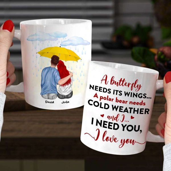 A Butterfly Needs Its Wings I Need You Personalized Couple Mug, Gift For Couple A Butterfly Needs Its Wings I Need You Personalized Couple Mug, Gift For Couple