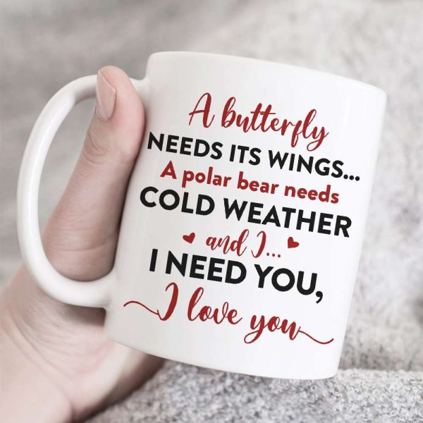 A Butterfly Needs Its Wings I Need You Personalized Couple Mug, Gift For Couple A Butterfly Needs Its Wings I Need You Personalized Couple Mug, Gift For Couple
