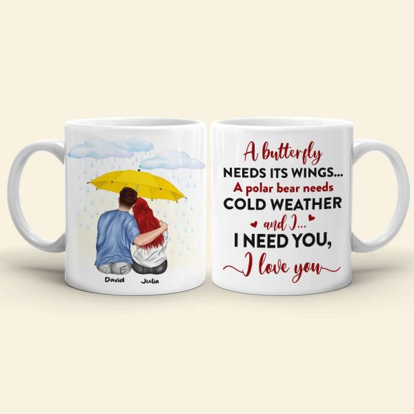 A Butterfly Needs Its Wings I Need You Personalized Couple Mug, Gift For Couple A Butterfly Needs Its Wings I Need You Personalized Couple Mug, Gift For Couple