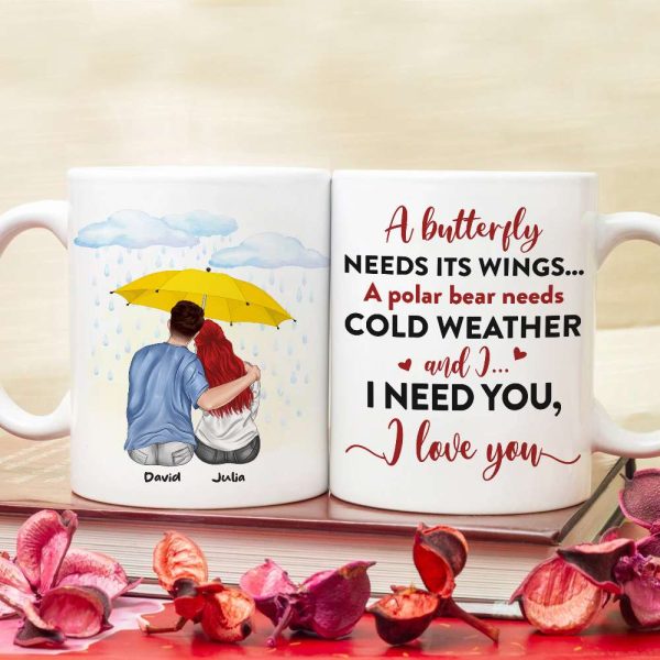A Butterfly Needs Its Wings I Need You Personalized Couple Mug, Gift For Couple A Butterfly Needs Its Wings I Need You Personalized Couple Mug, Gift For Couple