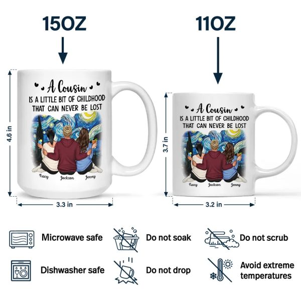 A Cousin Is A Little Bit Of Childhood - Personalized Mug A Cousin Is A Little Bit Of Childhood - Personalized Mug