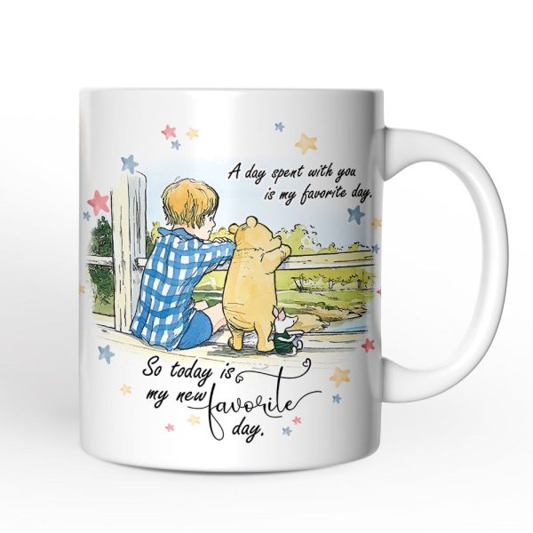 A Day with You is My Favorite Personalized Mug, Pooh Bear's Sentimental Quote with Custom Name A Day with You is My Favorite Personalized Mug, Pooh Bear's Sentimental Quote with Custom Name