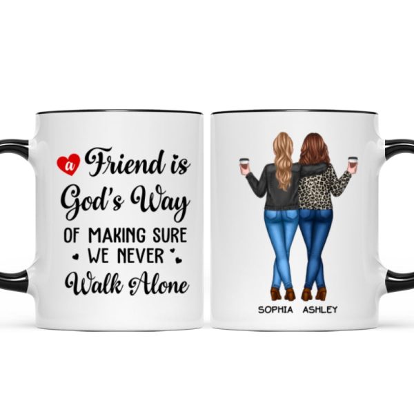 A Friend Is God's Way Besties Best Friend Gift Cup, Friendship Personalized Mug A Friend Is God's Way Besties Best Friend Gift Cup, Friendship Personalized Mug