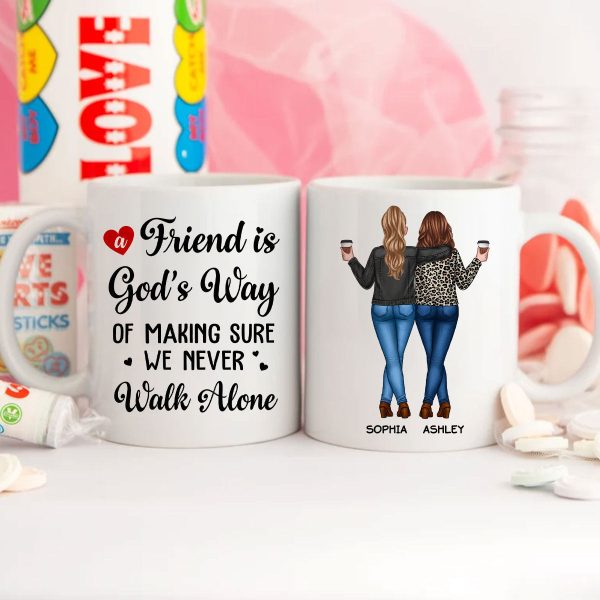 A Friend Is God's Way Besties Best Friend Gift Cup, Friendship Personalized Mug A Friend Is God's Way Besties Best Friend Gift Cup, Friendship Personalized Mug