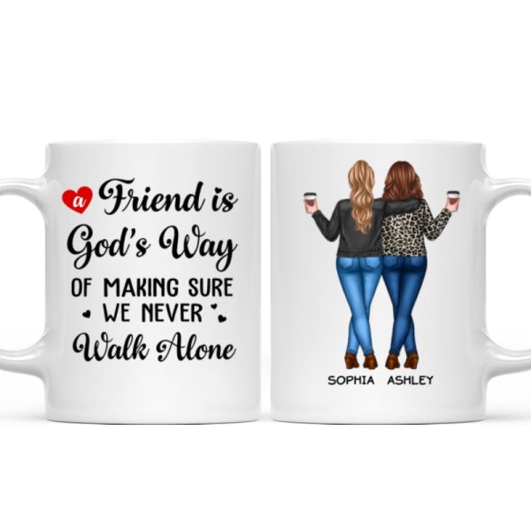 A Friend Is God's Way Besties Best Friend Gift Cup, Friendship Personalized Mug A Friend Is God's Way Besties Best Friend Gift Cup, Friendship Personalized Mug