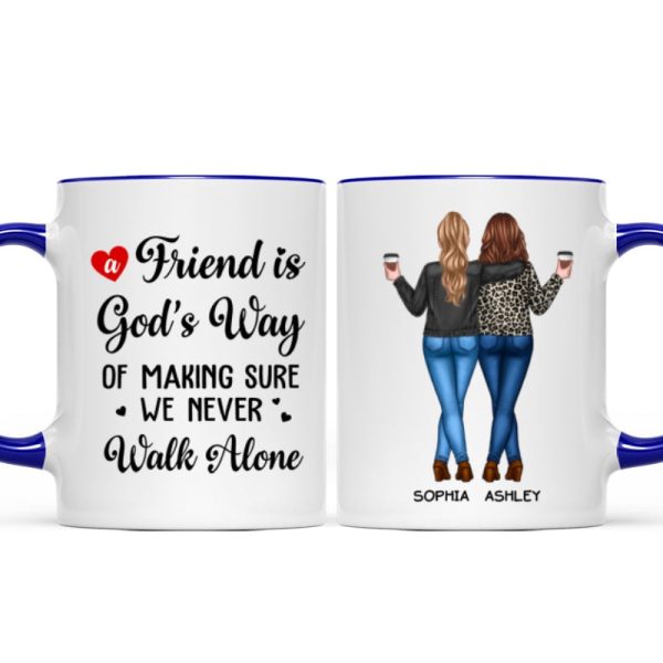 A Friend Is God's Way Besties Best Friend Gift Cup, Friendship Personalized Mug A Friend Is God's Way Besties Best Friend Gift Cup, Friendship Personalized Mug