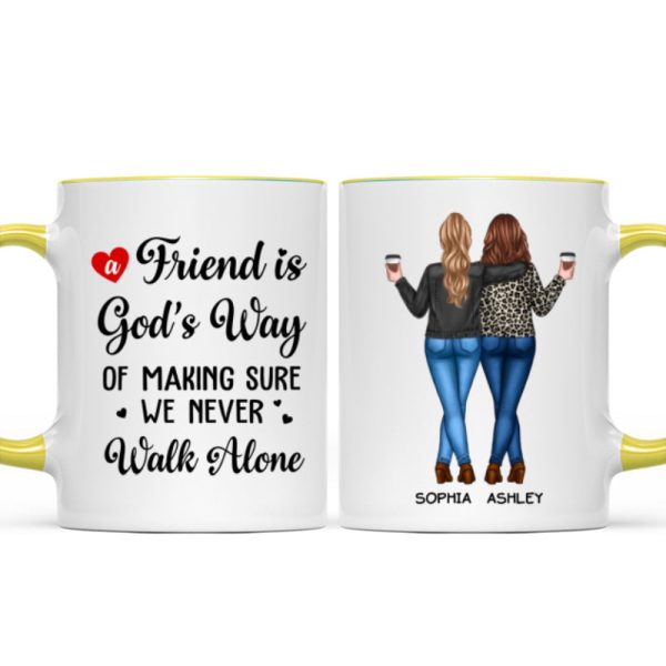 A Friend Is God's Way Besties Best Friend Gift Cup, Friendship Personalized Mug A Friend Is God's Way Besties Best Friend Gift Cup, Friendship Personalized Mug