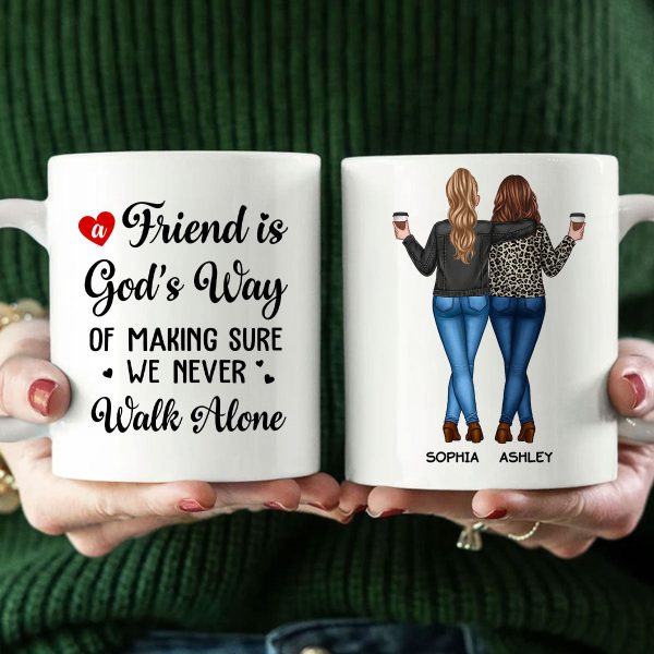 A Friend Is God's Way Besties Best Friend Gift Cup, Friendship Personalized Mug A Friend Is God's Way Besties Best Friend Gift Cup, Friendship Personalized Mug