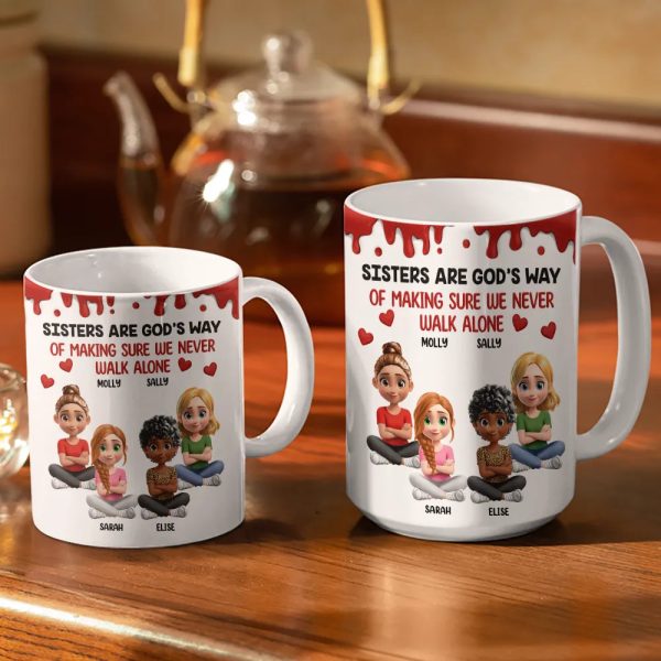 A Friend Is God's Way Of Making Sure We Never Walk Alone 3D Effect - Personalized White Edge-to-Edge Mug A Friend Is God's Way Of Making Sure We Never Walk Alone 3D Effect - Personalized White Edge-to-Edge Mug