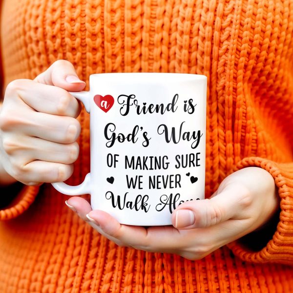A Friend Is God's Way Of Making Sure We Never Walk Alone Mug With Rose And Pansy - Personalized Custom Coffee Mug - BST140_MG A Friend Is God's Way Of Making Sure We Never Walk Alone Mug With Rose And Pansy - Personalized Custom Coffee Mug - BST140_MG