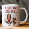 A Girl A Man And Their Dogs - A Bond That Can't Be Broken - Personalized Mug A Girl A Man And Their Dogs - A Bond That Can't Be Broken - Personalized Mug