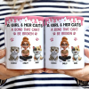 A Girl And Her Cat A Bond That Can't Be Broken - Personalized White Edge-to-Edge Mug
