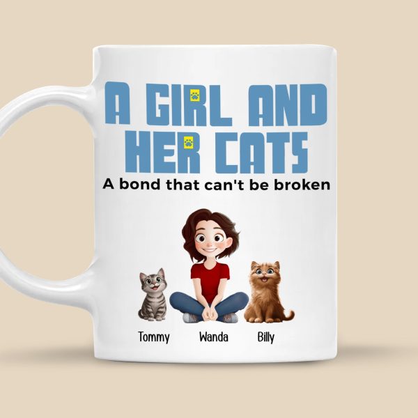 A Girl And Her Cats Cartoon Pet - Personalized Mug - Gift for Pet Owners, Pet Lovers, Cat Mom | CLP15 NH96 A Girl And Her Cats Cartoon Pet - Personalized Mug - Gift for Pet Owners, Pet Lovers, Cat Mom | CLP15 NH96
