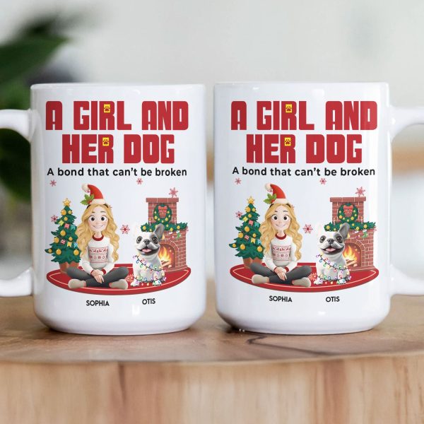 A Girl And Her Dog - Xmas Version - Personalized Mug A Girl And Her Dog - Xmas Version - Personalized Mug