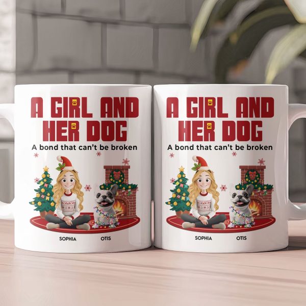 A Girl And Her Dog - Xmas Version - Personalized Mug A Girl And Her Dog - Xmas Version - Personalized Mug