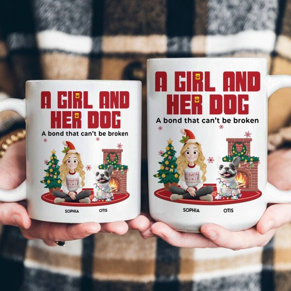 A Girl And Her Dog - Xmas Version - Personalized Mug A Girl And Her Dog - Xmas Version - Personalized Mug