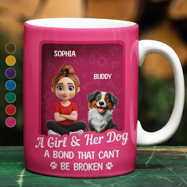 A Girl And Her Dog A Bond That Can't Be Broken Toy Box - Personalized White Edge-to-Edge Mug A Girl And Her Dog A Bond That Can't Be Broken Toy Box - Personalized White Edge-to-Edge Mug