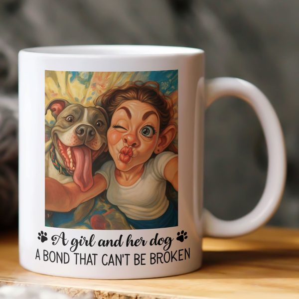 A Girl And Her Dog, Cat A Bond That Can' Be Broken - Caricature Cartoon Your Photo - Personalized Photo Mug A Girl And Her Dog, Cat A Bond That Can' Be Broken - Caricature Cartoon Your Photo - Personalized Photo Mug