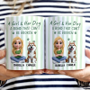 A Girl And Her Dog Stripe Colors - Personalized White Edge-to-Edge Mug A Girl And Her Dog Stripe Colors - Personalized White Edge-to-Edge Mug