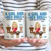 A Girl And Her Dogs A Bond That Can't Be Broken - Personalized Mug A Girl And Her Dogs A Bond That Can't Be Broken - Personalized Mug