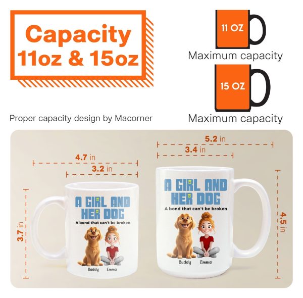A Girl and Her Dogs" Personalized Mug, Special Gift for Pet Lovers, Perfect Dog Companion Bond Cup