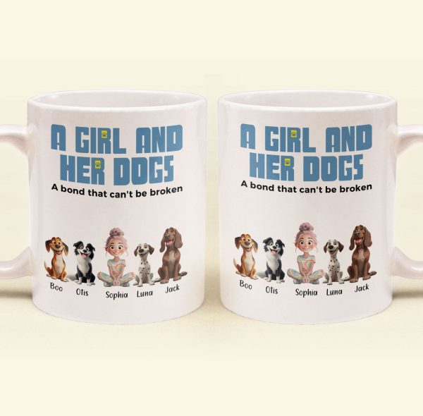 A Girl and Her Dogs" Personalized Mug, Special Gift for Pet Lovers, Perfect Dog Companion Bond Cup