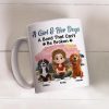 A Girl & Her Dog Ceramic Mug, Personalized Keepsake Gift for Dog Moms, Cute Sunset Illustration for Cozy Coffee A Girl & Her Dog Ceramic Mug, Personalized Keepsake Gift for Dog Moms, Cute Sunset Illustration for Cozy Coffee
