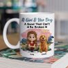 A Girl & Her Dog Ceramic Mug, Personalized Keepsake Gift for Dog Moms, Cute Sunset Illustration for Cozy Coffee A Girl & Her Dog Ceramic Mug, Personalized Keepsake Gift for Dog Moms, Cute Sunset Illustration for Cozy Coffee
