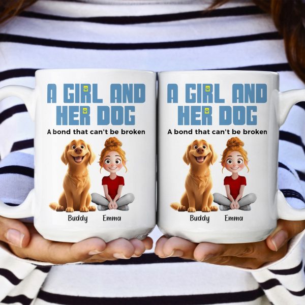 A Girl & Her Dogs Has Unbreakable Bond - Personalized Mug - Gift For Daughter A Girl & Her Dogs Has Unbreakable Bond - Personalized Mug - Gift For Daughter