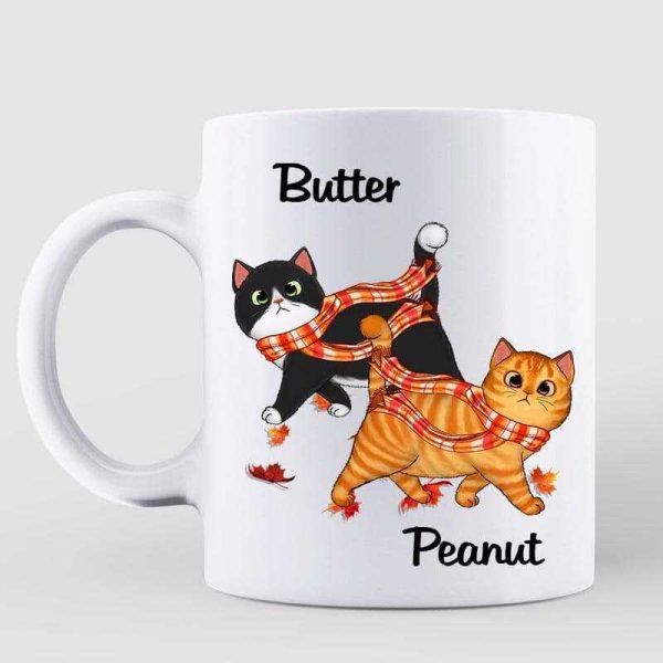 A Girl Loves Fall And Cat Bicycle Fall Season Personalized Mug